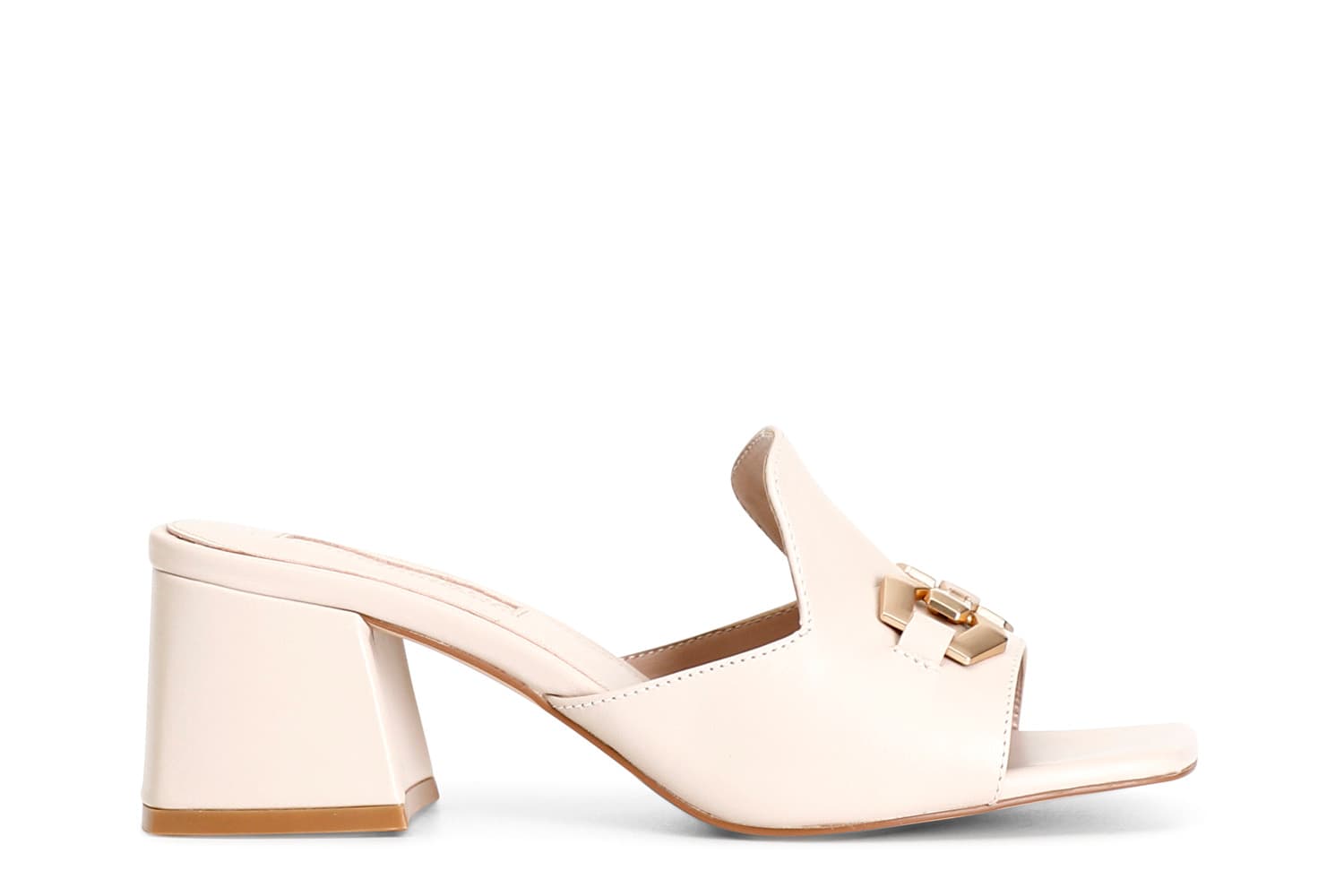 ciabatta in pelle con accessorio cipria 36