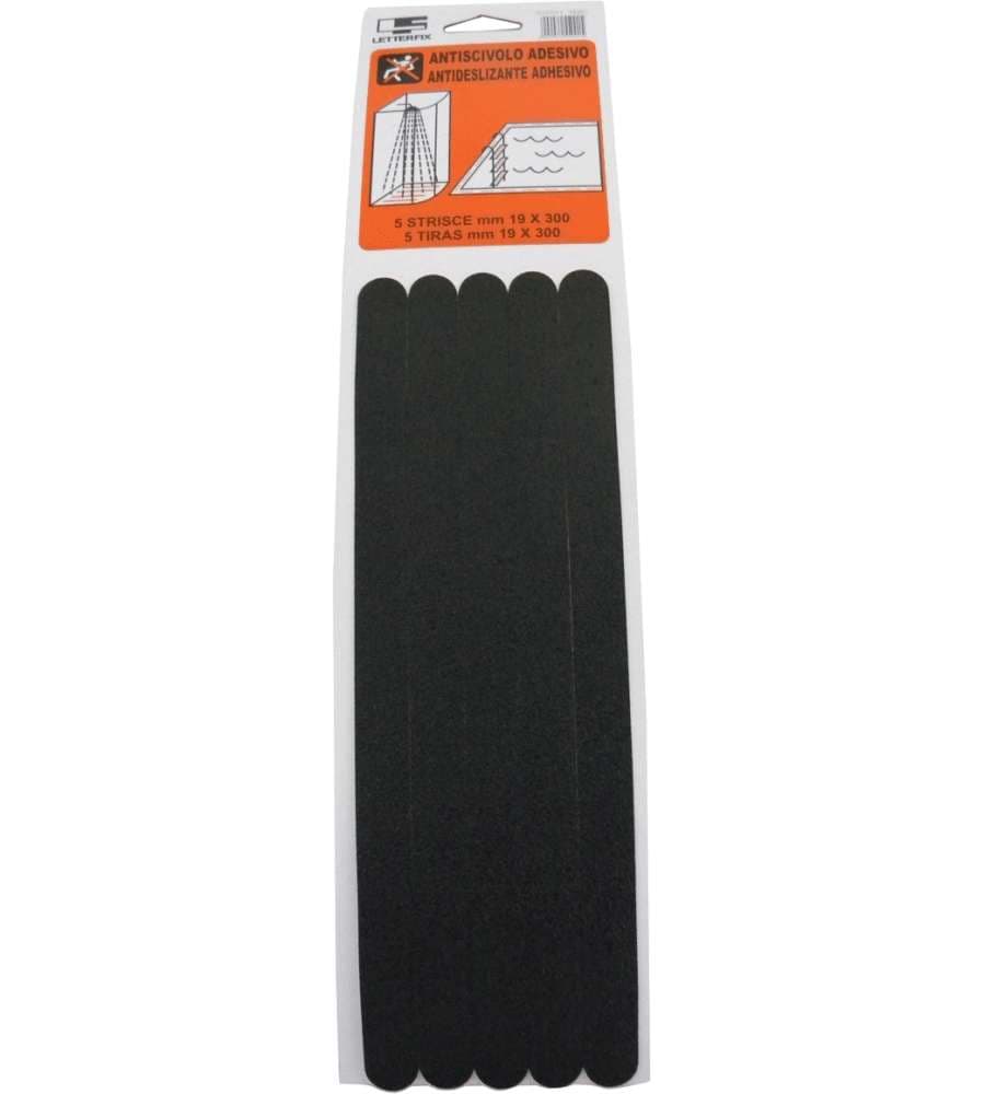 ROSH Strisce Adesive Antiscivolo 5 Pezzi 19 mm x 300 mm Nero