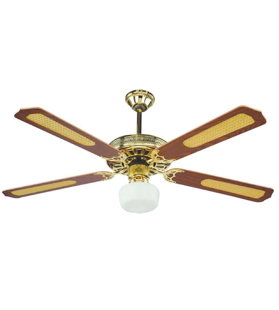 Ventilatore Soffitto 4 Pale Marrone 128cm 65W con Luce.