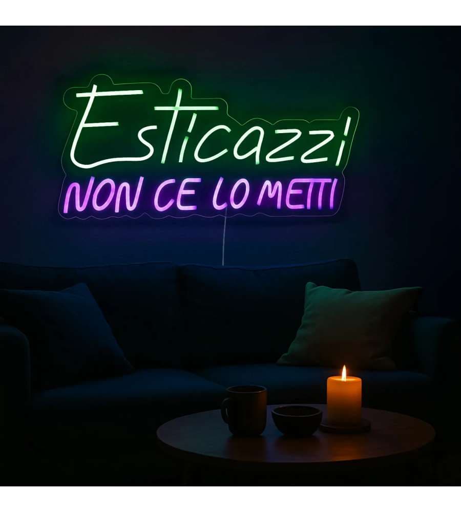 Insegna Luminosa - Esticazzi - LED Neon Multicolore 65x28,6 cm