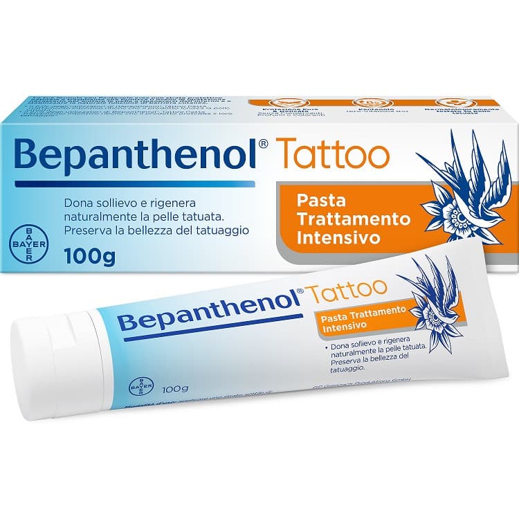 Bepanthenol tattoo pasta trattamento intensivo per rigenerare la pelle tatuata 100g