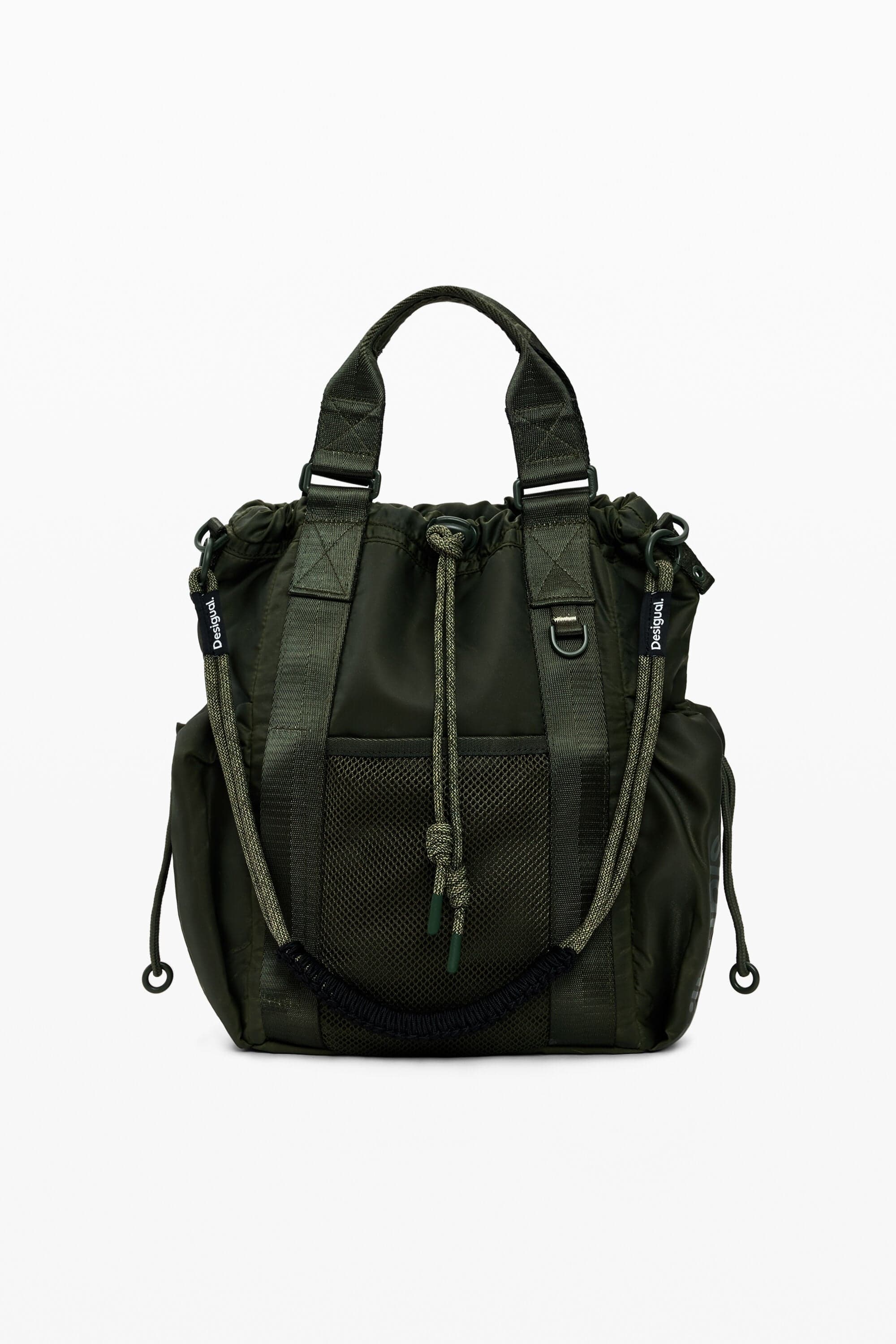 Desigual, zaino multi-posizione cerato, Donna, Poliammide, Verde, U