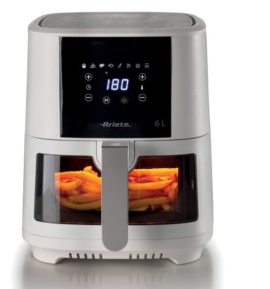 Ariete 4626 Airy Fryer 6L, Friggitrice ad aria, 1300 W, Capacità 6L, Capacità di cottura 2,5kg, 8 programmi preimpostati, Temperatura fino a 200°,