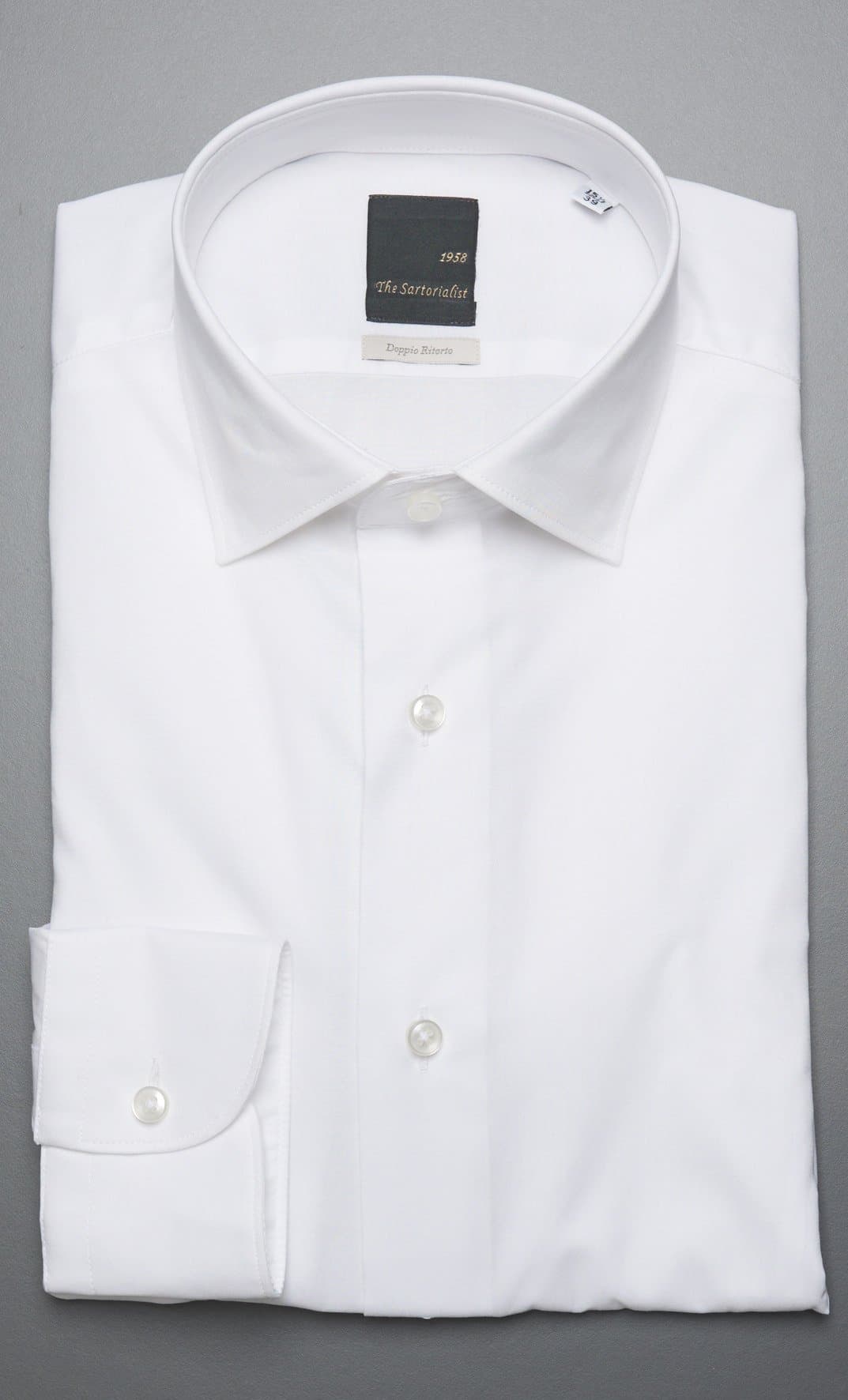 Camicia the sartorialist liscia doppio ritorto bianca - slim fit, colore bianco