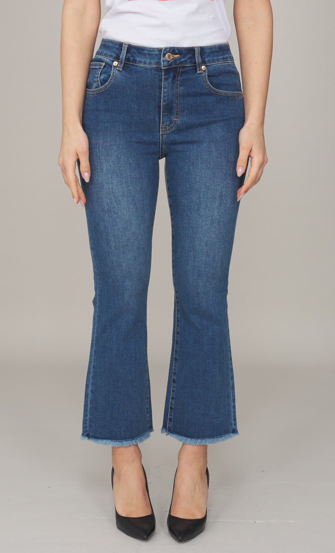 Jeans white wise bootcut con frange - marzia, colore azzurro