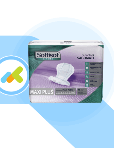 Soffisof Air Dry Pannolone Sagomato Maxiplus | Massima Assorbenza | 20 Pezzi