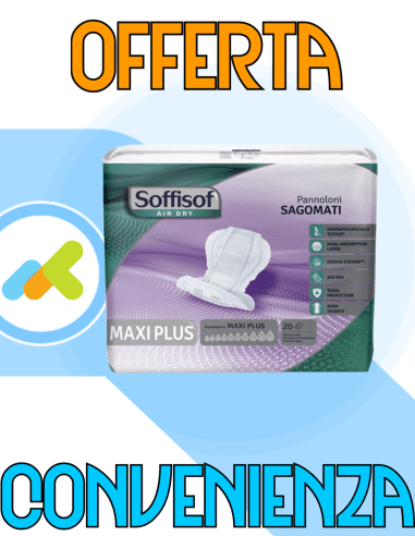 Soffisof Air Dry Pannolone Sagomato Maxiplus | Massima Assorbenza | 20 Pezzi