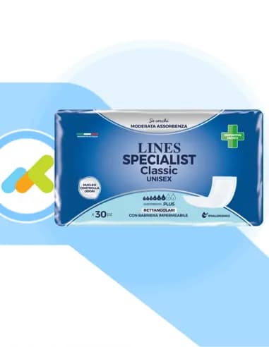 Lines Specialist - Lines Specialist Classic Pannolone Rettangolare Con Barriera 30 Pezzi: Massima Protezione E Comfort Cf