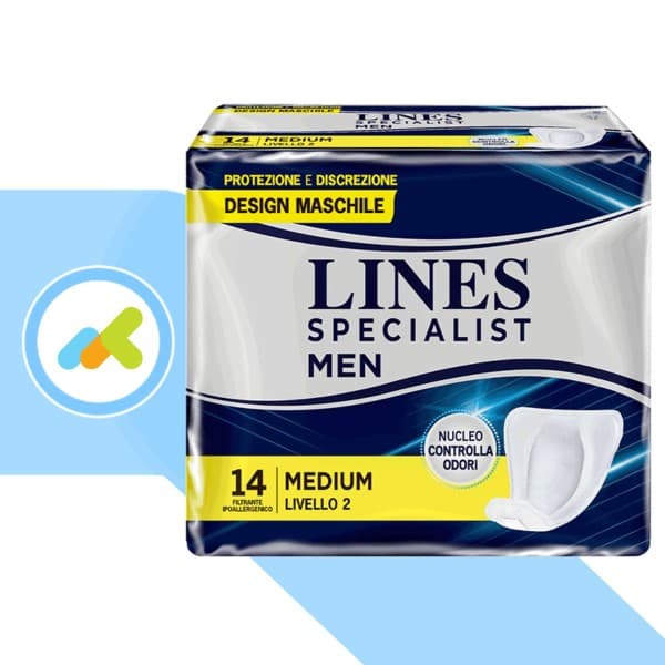 Lines Specialist - Lines Specialist Men Livello 2: La Soluzione Avanzata Per L'incontinenza Maschile | 14 Pezzi Cf Livello 2