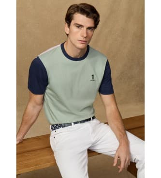 Hackett London per uomo. HM5000095 T-shirt verde Heritage NBR (S), Casual, Cotone, Manica corta