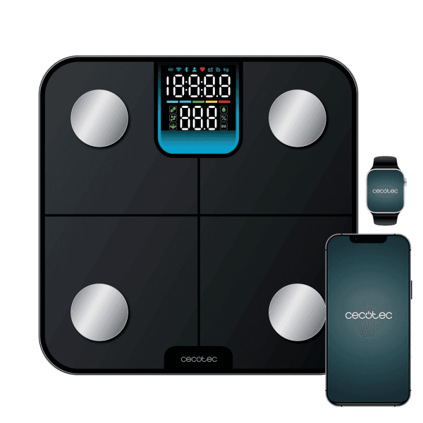 Bilancia pesapersone Cecotec Surface Precision HealthySmart fino a 180 kg - Bluetooth 4.0 - Analisi corporea completa - Piedini antiscivolo - Funzione