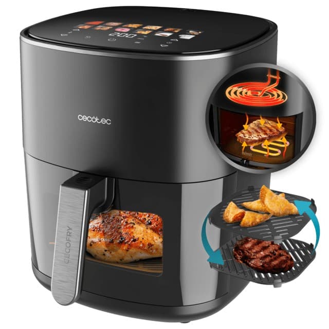 Cecotec Cecofry&Grill Duoheat 6500 Singolo 65 L Indipendente 2200 W Friggitrice ad aria calda Nero