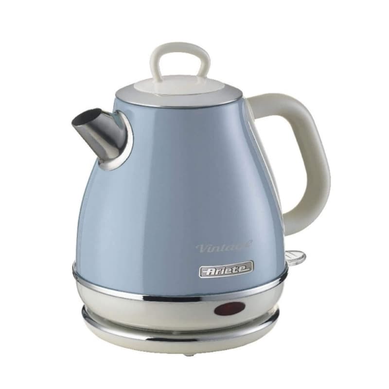 Ariete 2868 Bollitore Elettrico Vintage 1 Litro - Infusi, Tè e Tisane - Autospegnimento - Acciaio Inox - 1 Litro - 1600 Watt - Celeste