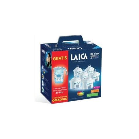 Laica Kit 6 filtri + caraffa filtrante stream line bianca
