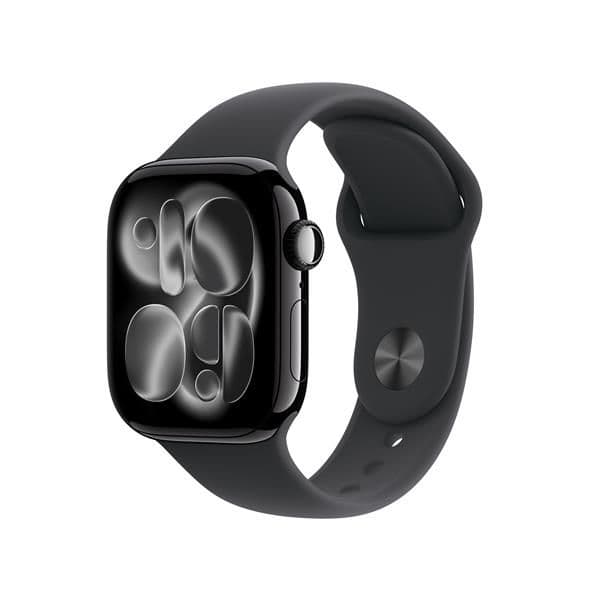 AW S11 GPS 42mm Jet Black Aluminium Case with Black Sport Band - S/M