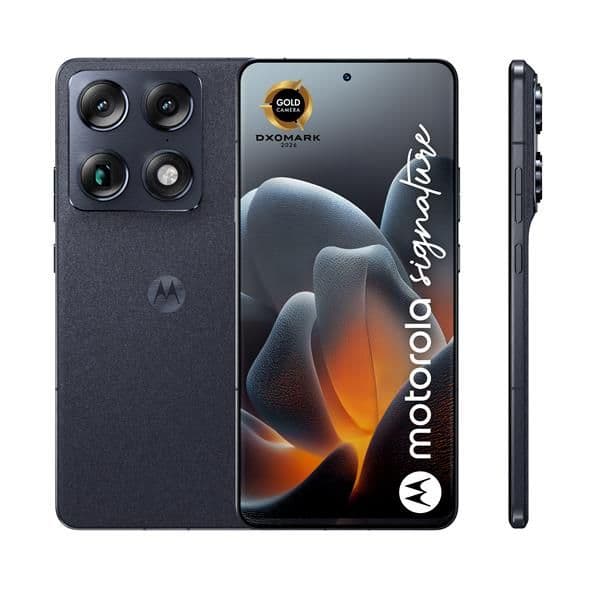 Motorola signature 17,2 cm (6.78") Doppia SIM Android 16.0 5G USB tipo-C 16 GB 512 GB 5200 mAh Blu scuro PANTONE Carbon