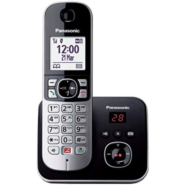 PANASONIC Telefono DECT Cordless KX-TG6861 con Identificatore di Chiamata e Vivavoce Colore Nero / Grigio