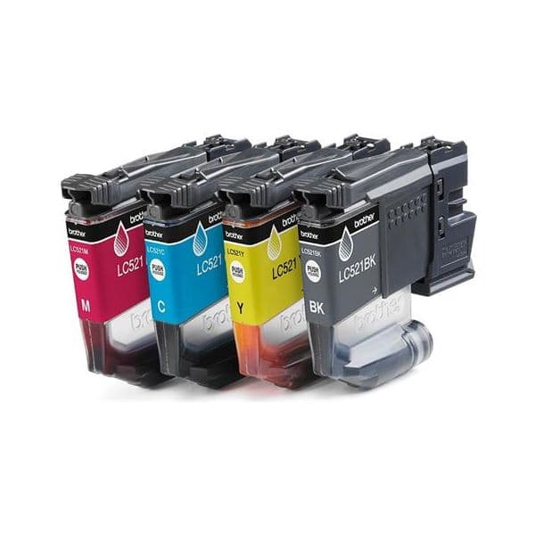 Brother LC521VAL cartuccia d'inchiostro 4 pz Originale Nero, Ciano, Magenta, Giallo