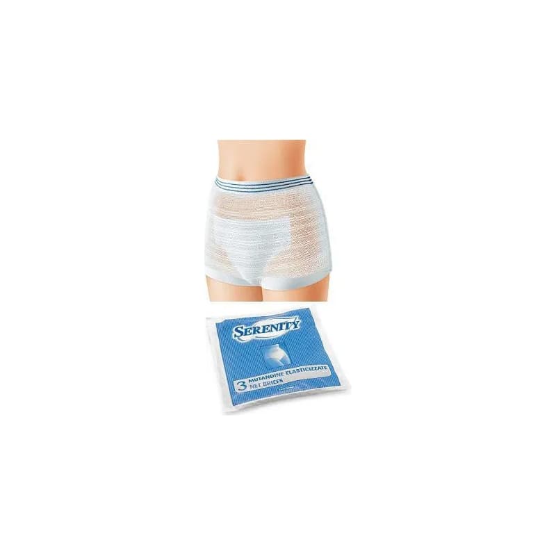 Serenity Mutandina A Rete Elastica Riutilizzabile Contenitiva Del Pannolone Taglia XL 3 Pezzi