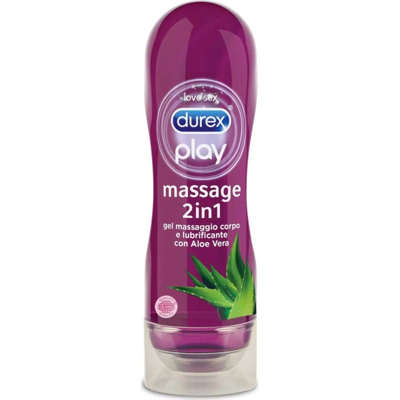 Durex Massage 2 In 1 - Gel Massaggio Corpo E Lubrificante Con Aloe Vera 200 ml