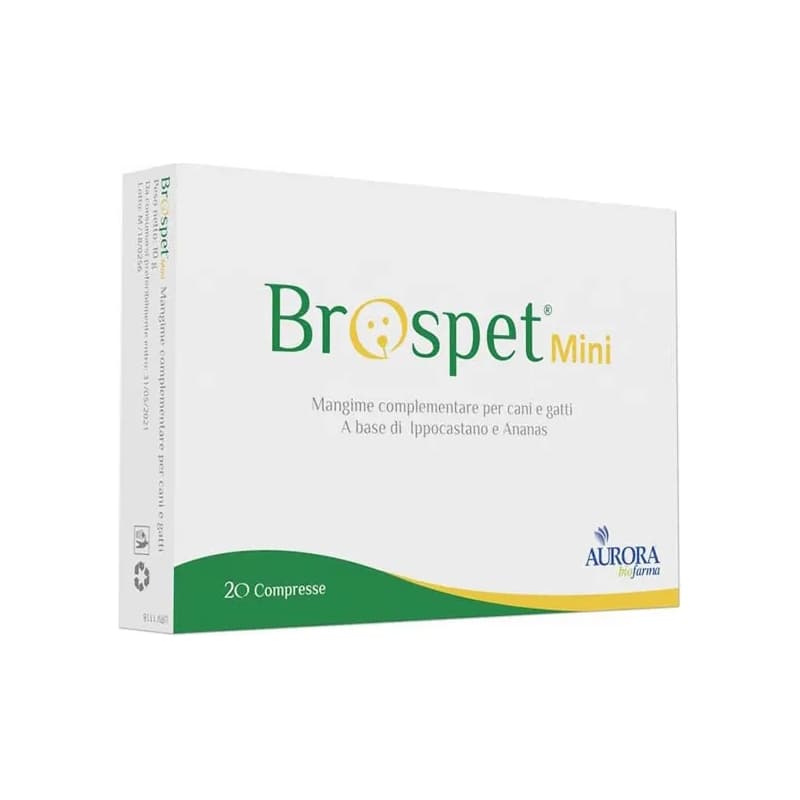 AURORA BIOFARMA Brospet Mini - Mangime complementare per cani e gatti 20 compresse