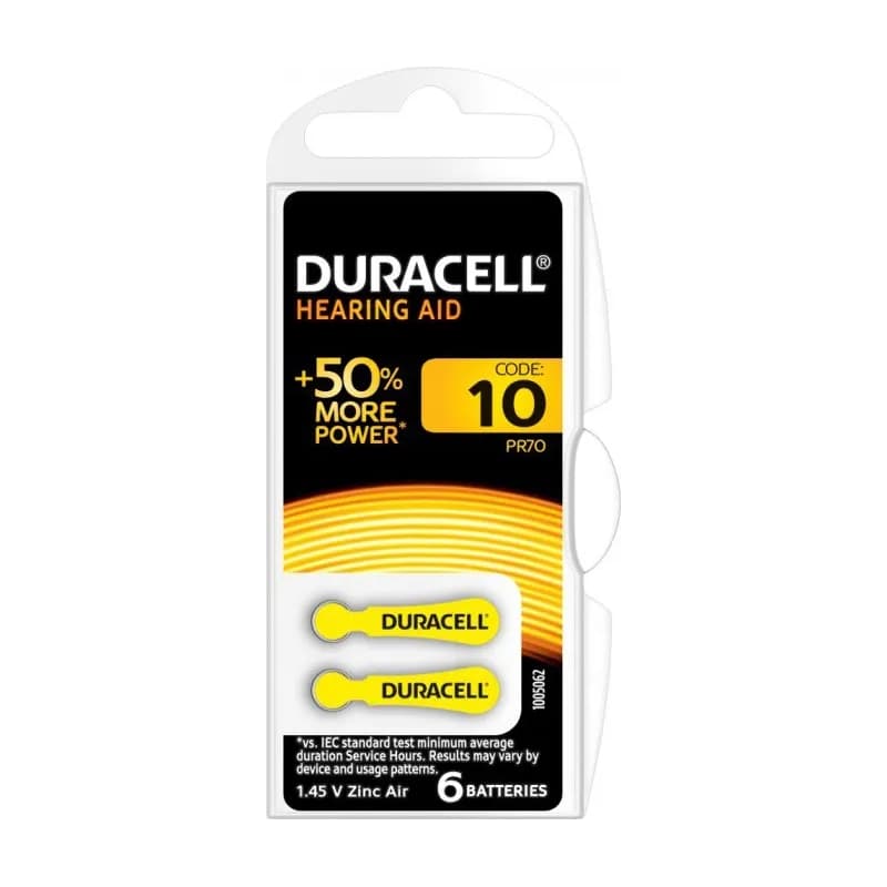 Duracell 10 Easy Tab - 6 Batterie Per Apparecchi Acustici