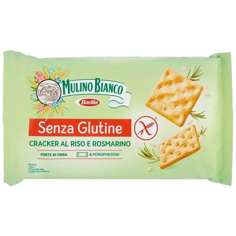MULINO BIANCO Cracker al Riso e Rosmarino - snack Senza Glutine 200 G