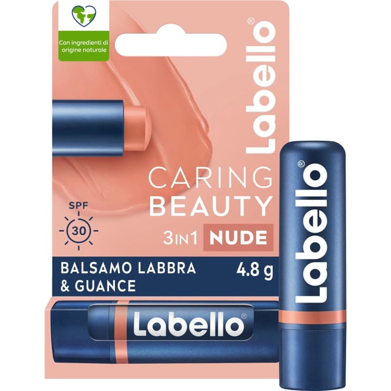 LABELLO Caring Beauty SPF30 - Balsamo Labbra & Guance 3In1 - Nude