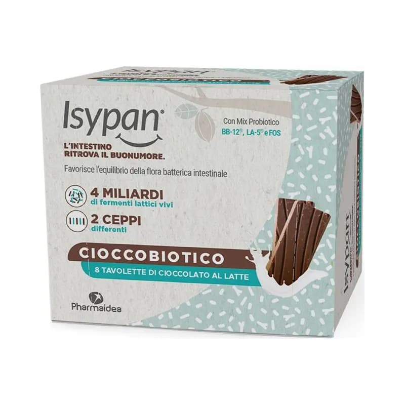 Isypan Cioccobiotico 8 Tavolette Gusto Cioccolato Al Latte - Integratore Di Probiotici