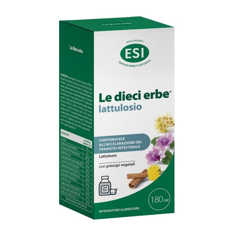 Esi Le Dieci Erbe Lattulosio Soluzione Liquida 180 ml - Integratore per il transito intestinale e la digestione