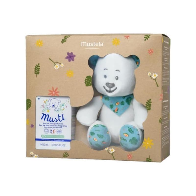 LABORATOIRES EXPANSCIENCE ITALIA Mustela Cofanetto Musti - Acqua Profumata per Bambini Senza Alcol 50 ml + Orsetto Peluche