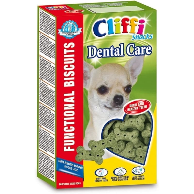 CHEMI-VIT Cliffi Snacks Dental Care Gusto Pollo - Biscotti Croccanti Con Pollo, Per Cani Di Taglia Piccola 300 gr
