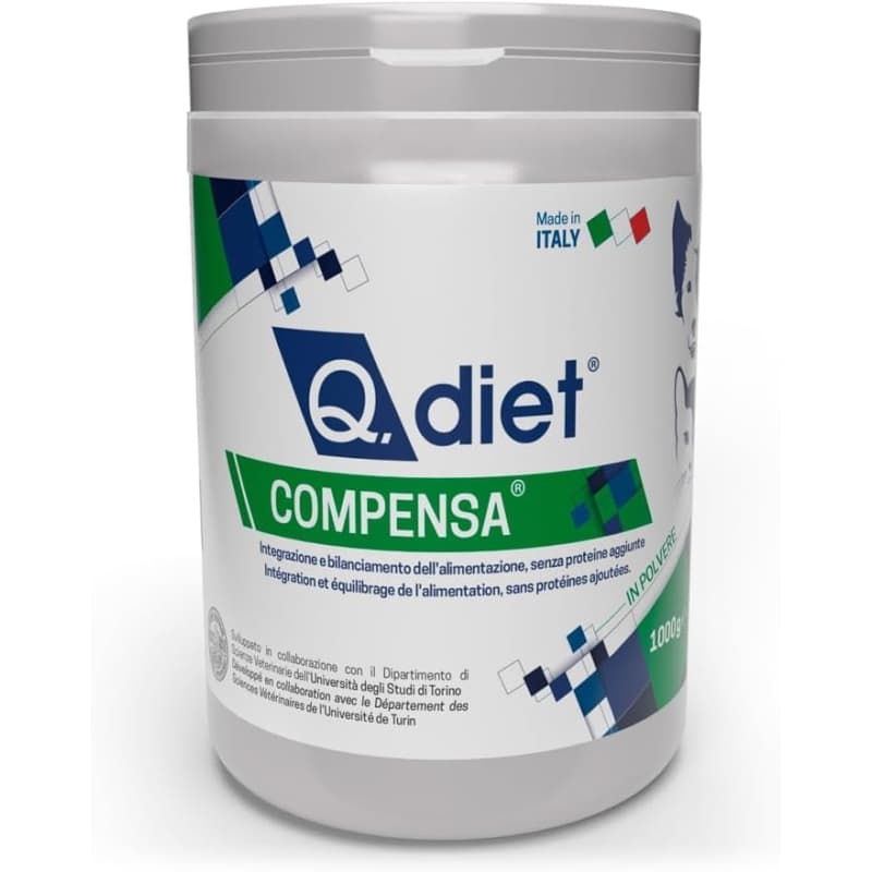 Q VET Qdiet Compensa - Integratore per diete casalinghe o ad eliminazione per gatti 1 kg