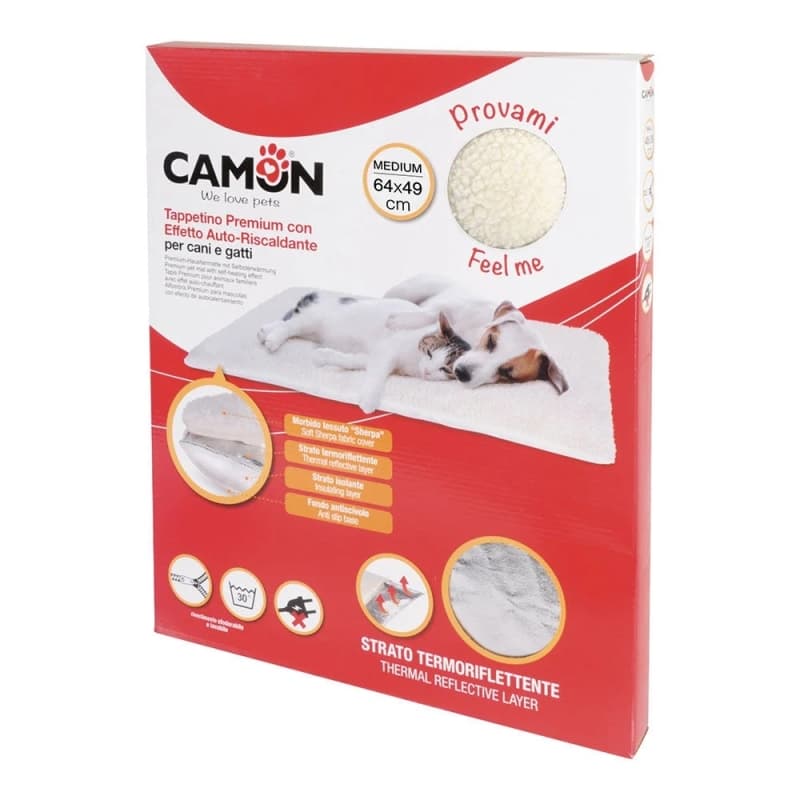 CAMON Tappetino Premium Con Effetto Auto-Riscaldante per Cani e Gatti - 64x49 cm