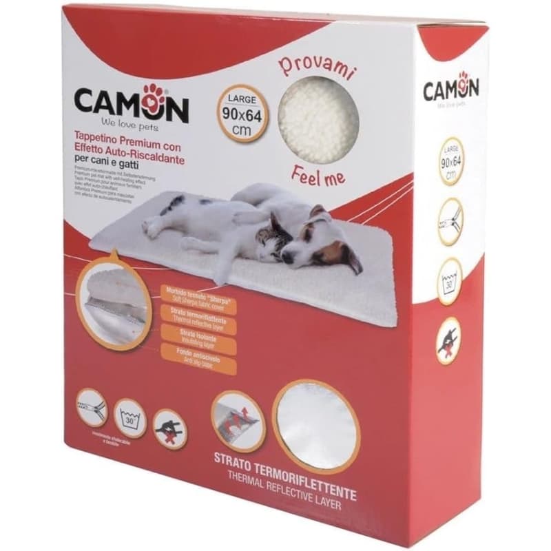 CAMON Tappetino Premium Con Effetto Auto-Riscaldante per Cani e Gatti - 90x64 cm