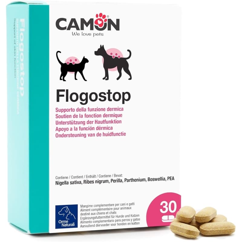 CAMON Flogostop - Mangime complementare per cani e gatti per la funzione dermica 30 compresse