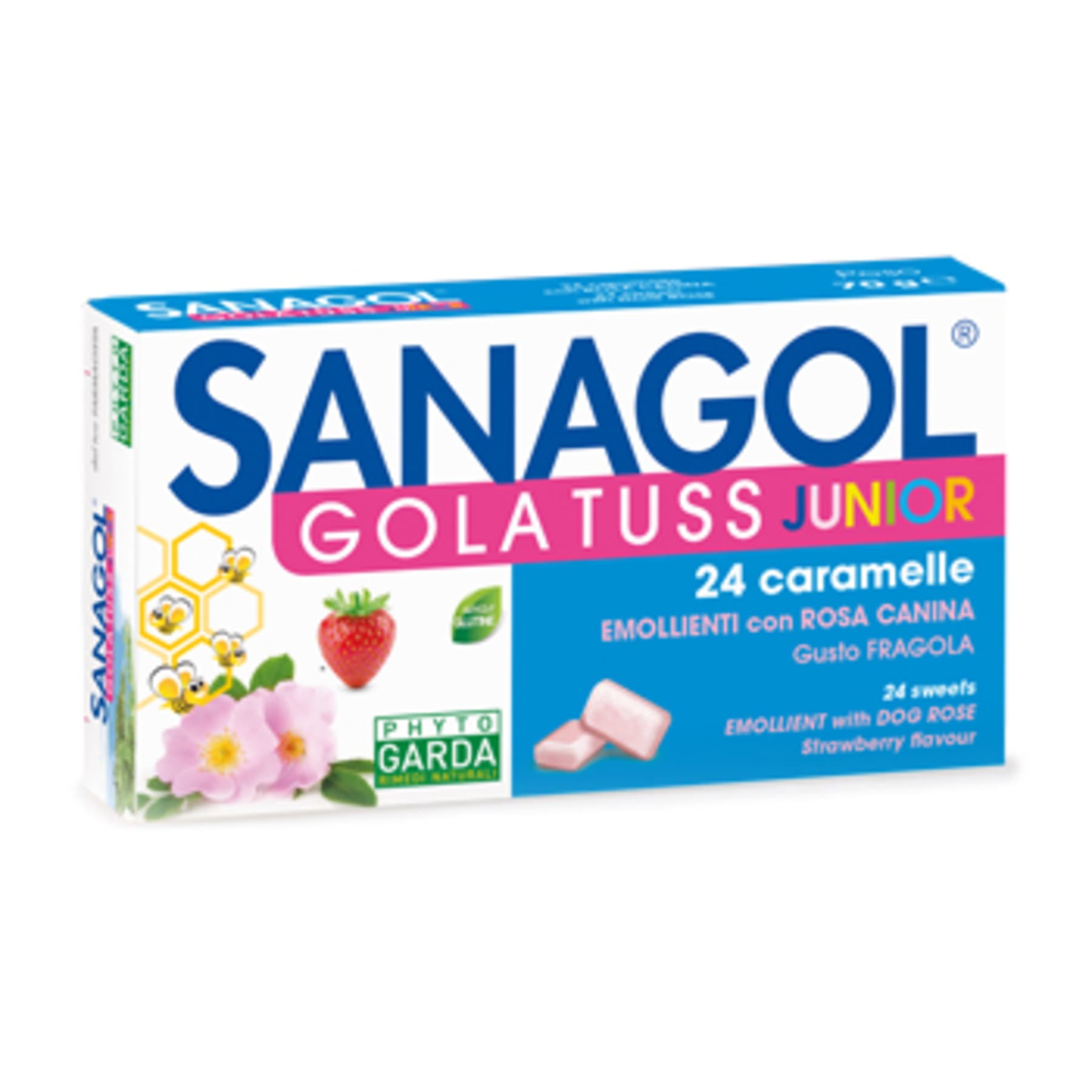 Sanagol gola tuss junior al gusto fragola per bambini (24 caramelle)