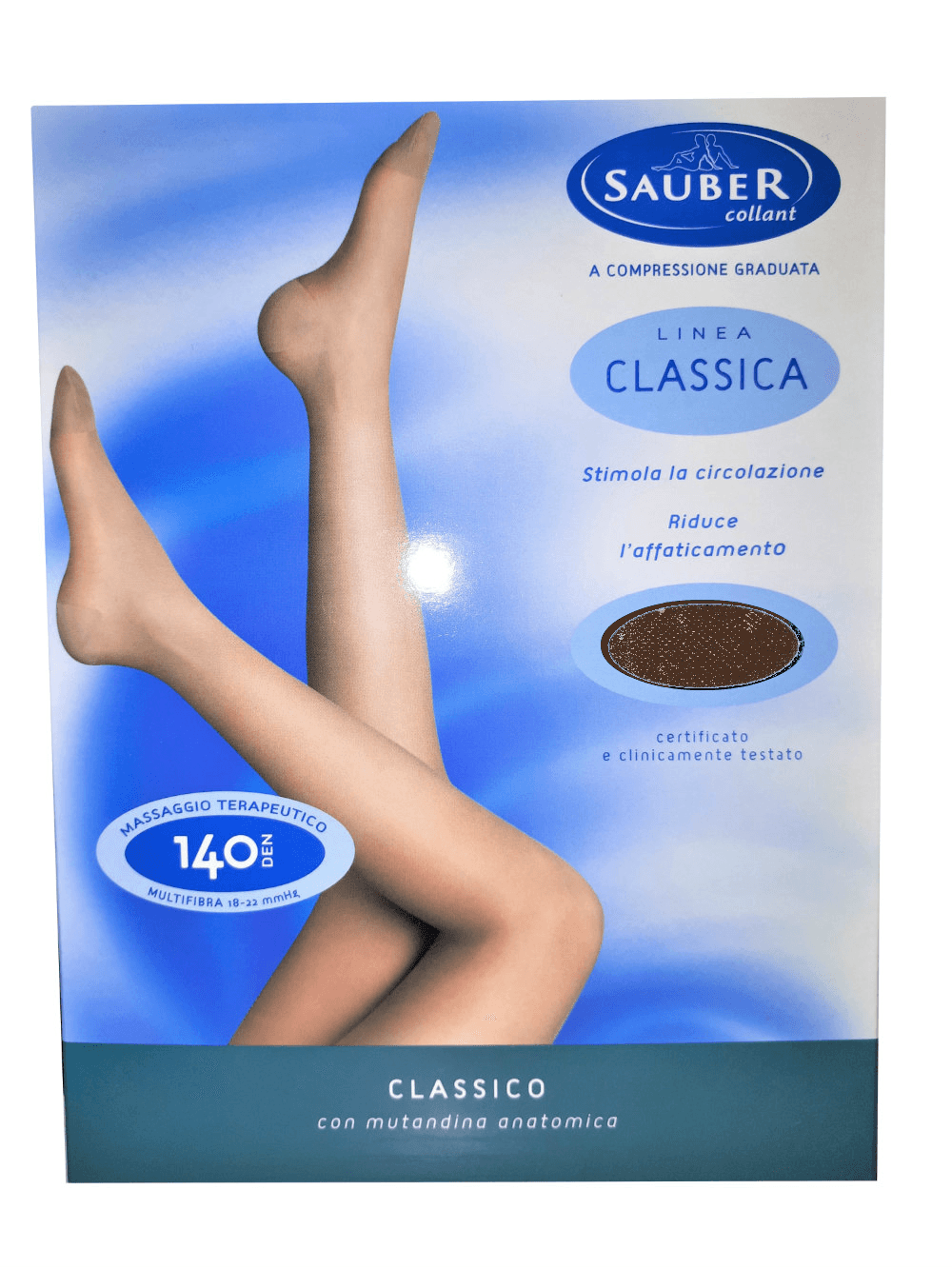 Sauber Collant Classico a compressione graduata 140 denari colore...