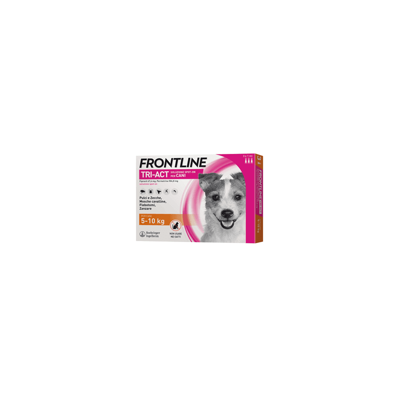 Boehringer Ingelheim - Frontline Tri-act Soluzione Spot-on Per Cani Di 5-10 Kg - 3 Pipette