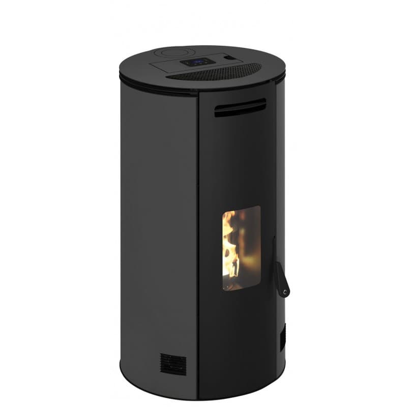 Stufa a pellet ermetica TermoVana Fancy 12 BACK Grafite Opaco canalizzabile con scarico posteriore, 11kW