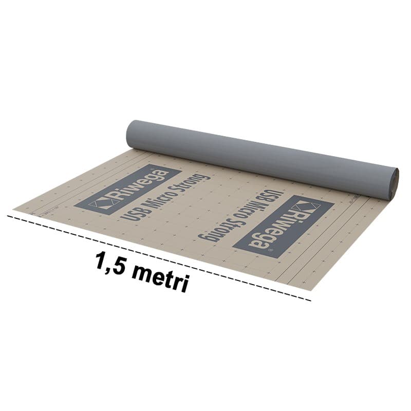 Telo barriera contro il vapore per tetti Riwega USB Micro Strong TOP SK con doppia banda adesiva (rotolo 1,5x50 metri)