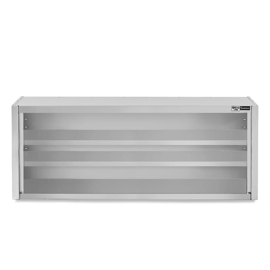 Pensile inox a giorno con 2 ripiani, L 1600 mm x P 400 mm x H 800 mm