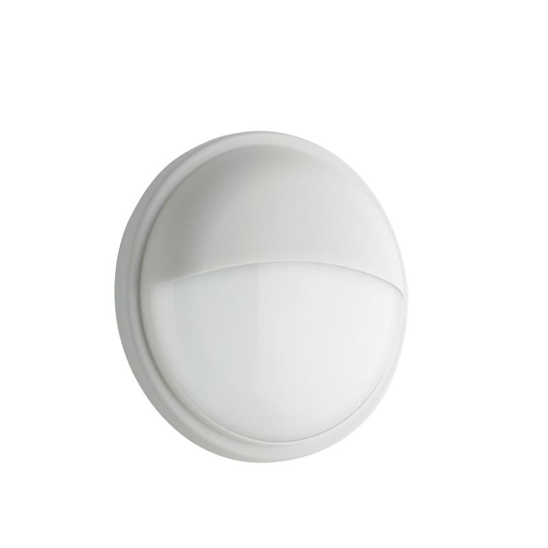 Applique per esterni bianca rotonda in policarbonato, LED 20W, CCT,