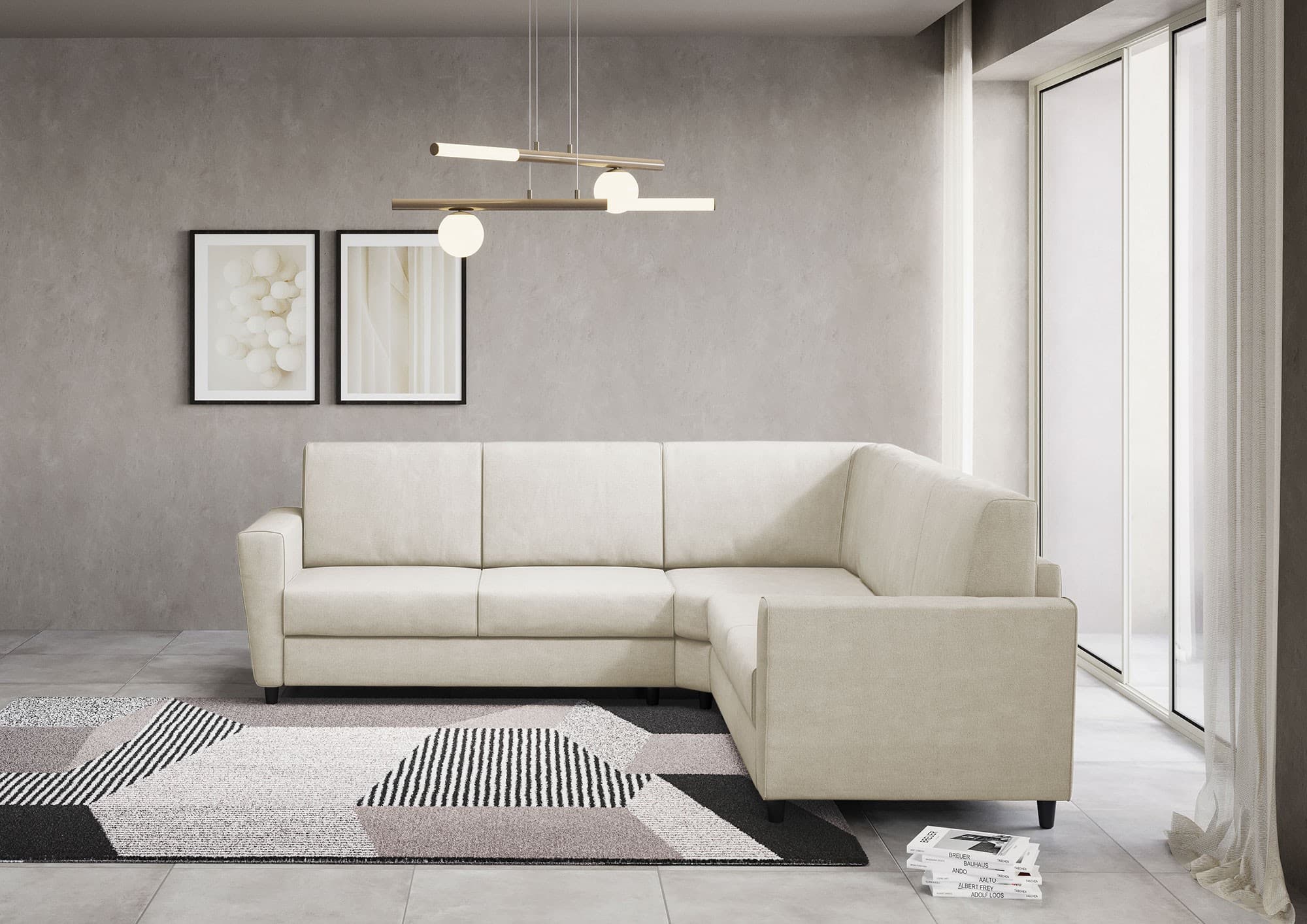 Divano yasel 2 posti (due sedute da 60cm)+ angolo + divano 2 posti (due sedute da 60cm) misure esterne l.228x228