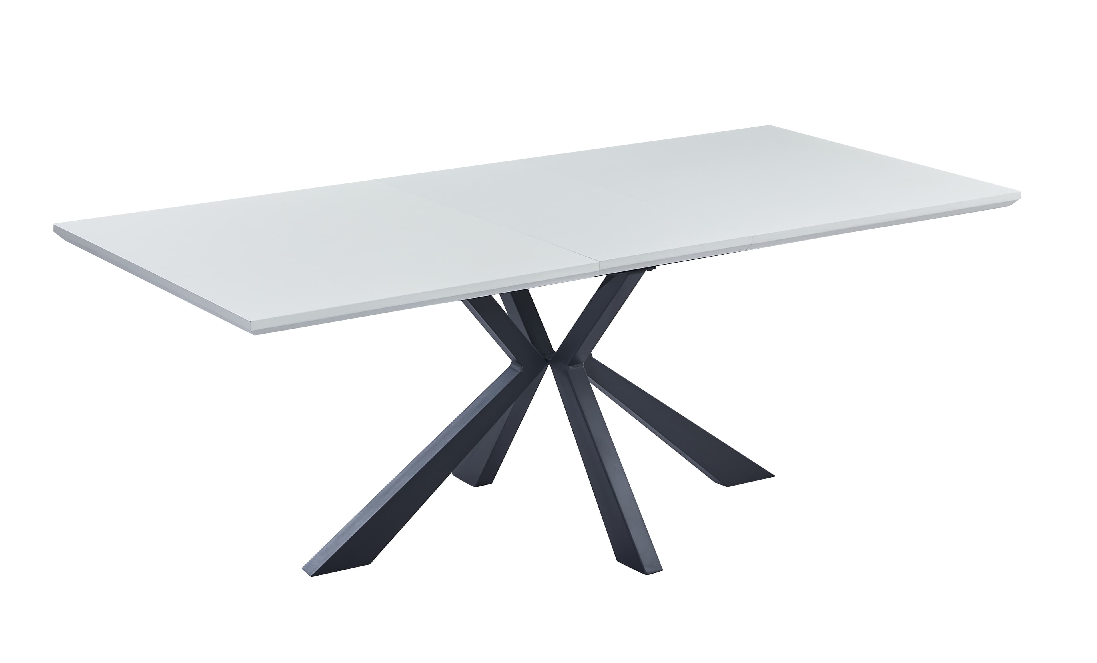 Tavolo moderno allungabile piano impiallacciato bianco 160x90x78