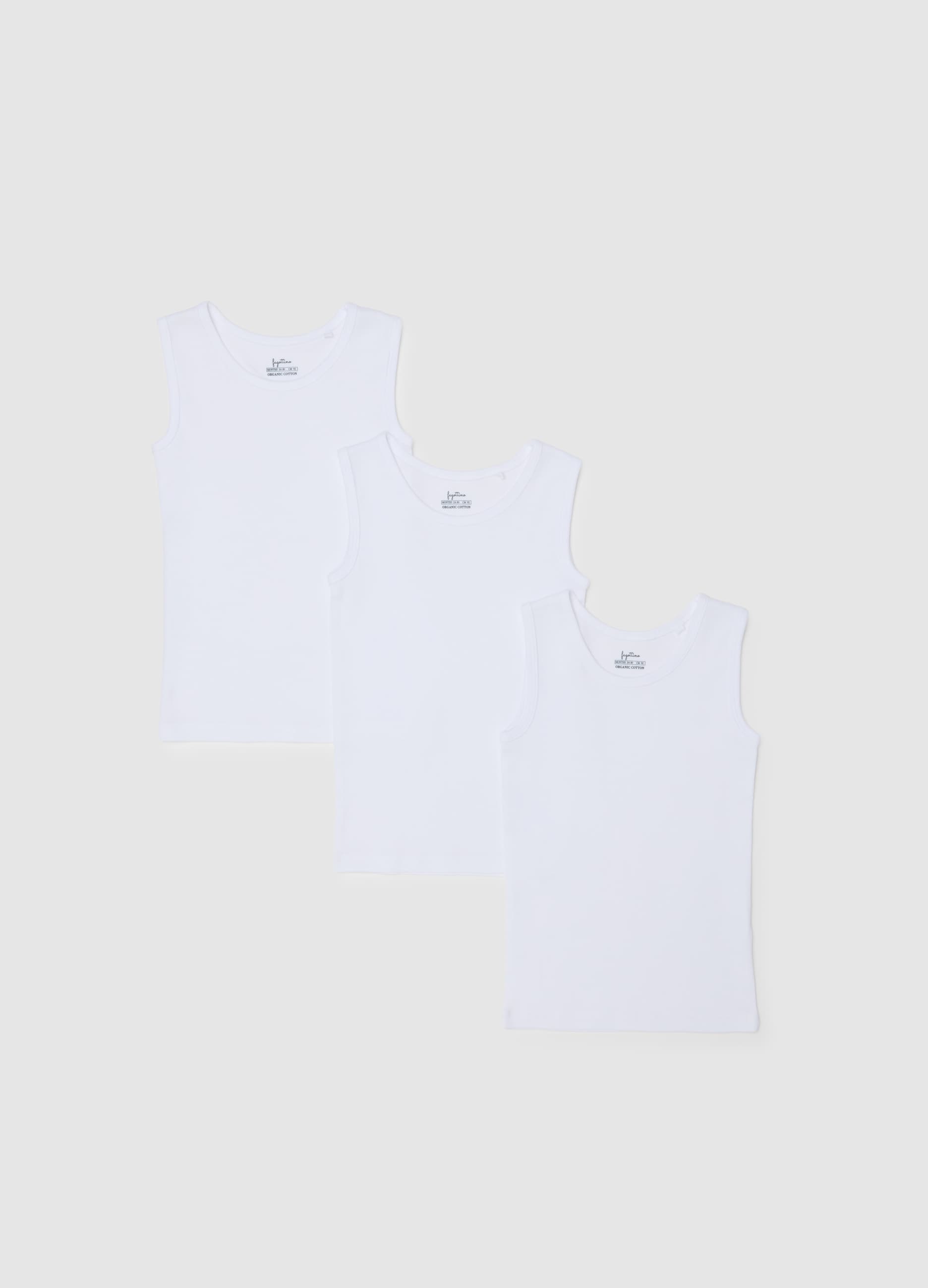 FAGOTTINO, Tripack Canottiere Bianche Da Neonato In Puro Cotone, Unisex, Bianco, Taglia: 30-36