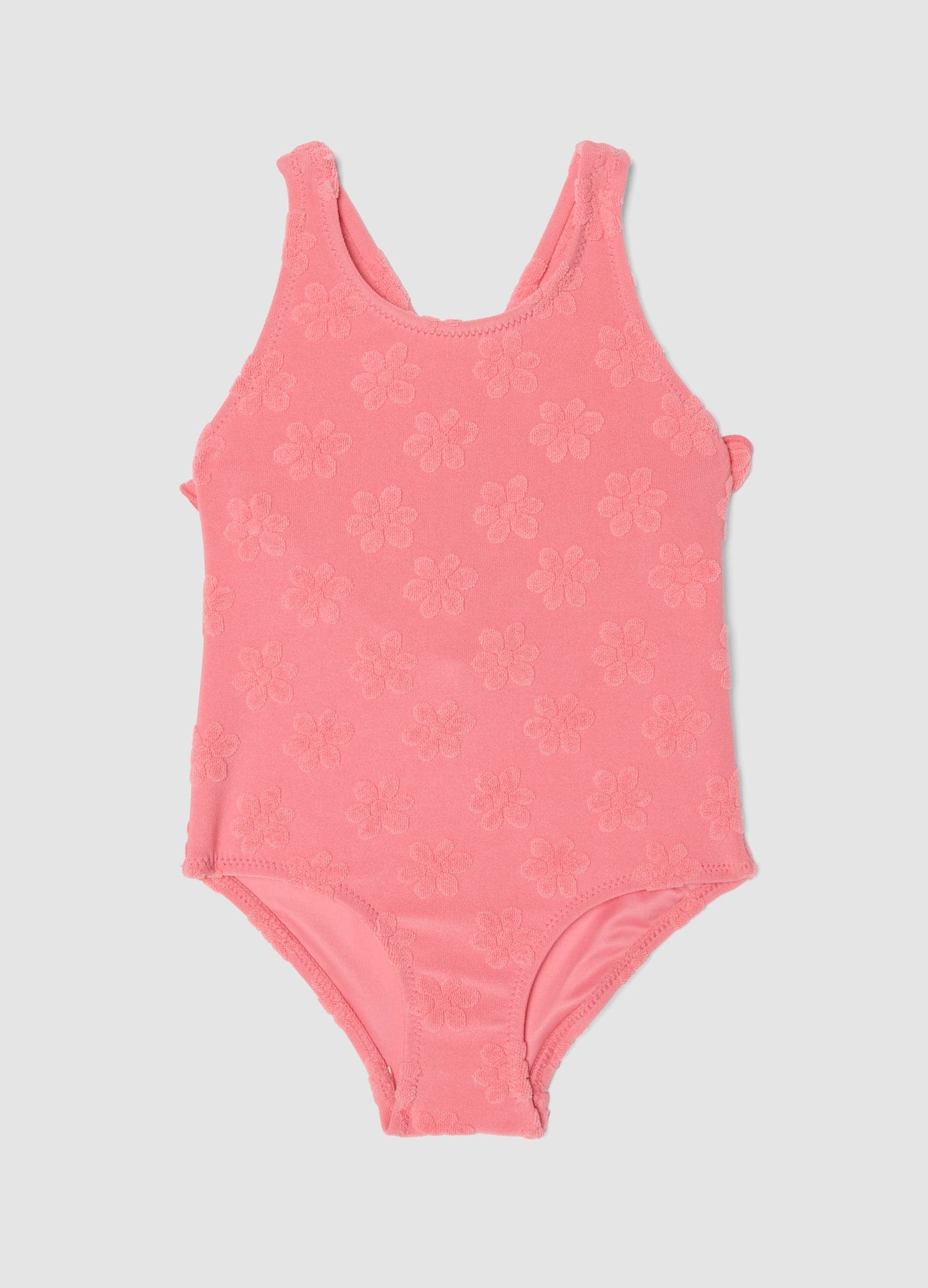 FAGOTTINO, Costume Intero Rosa In Tessuto Elasticizzato Da Neonata Con Fiori, Bambina, Rosa, Taglia: 30-36