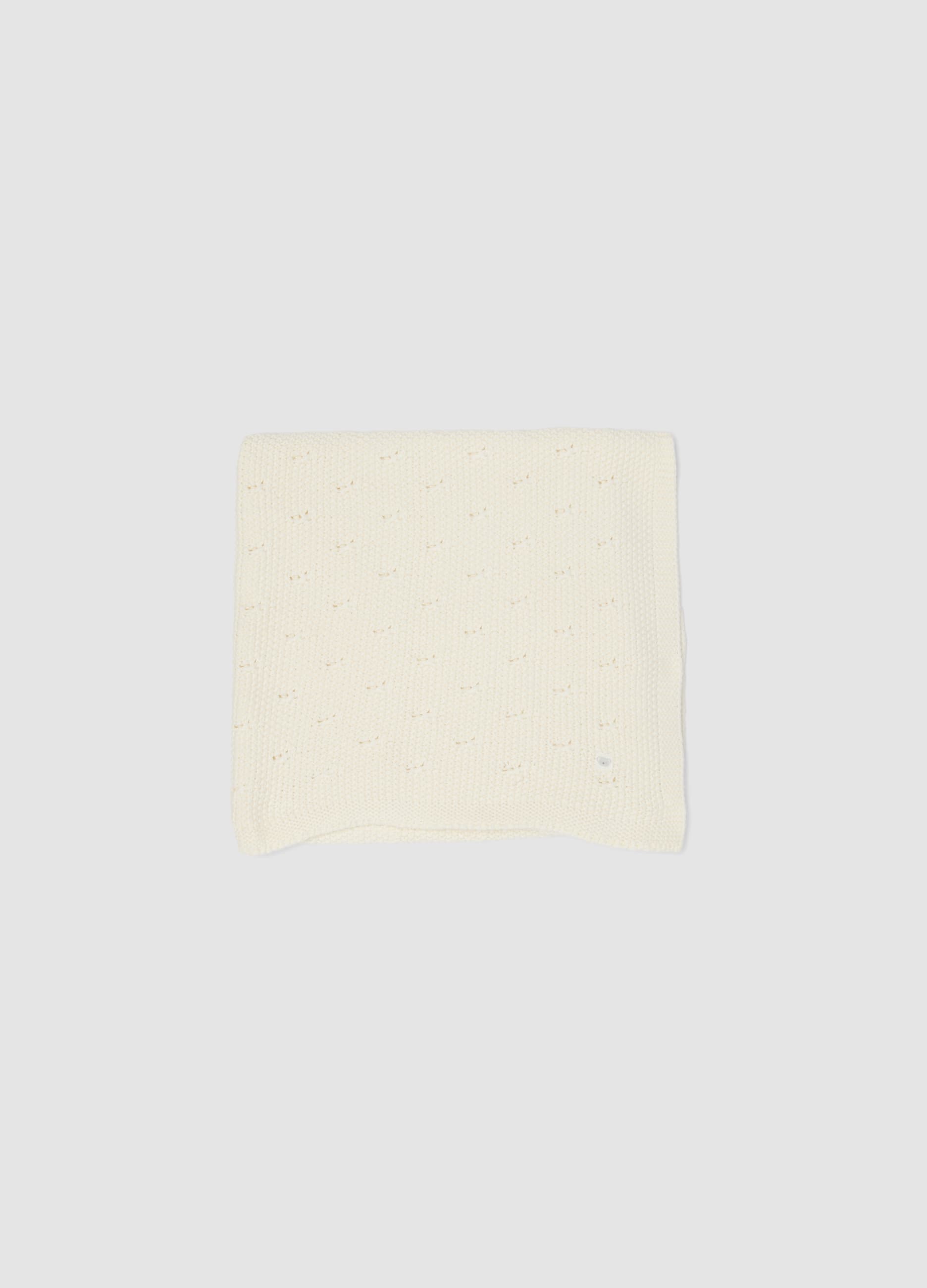 FAGOTTINO, Copertina Bianca In Puro Cotone Organico Lavorato A Maglia Per Neonati, Unisex, Bianco, Taglia: ONE SIZE