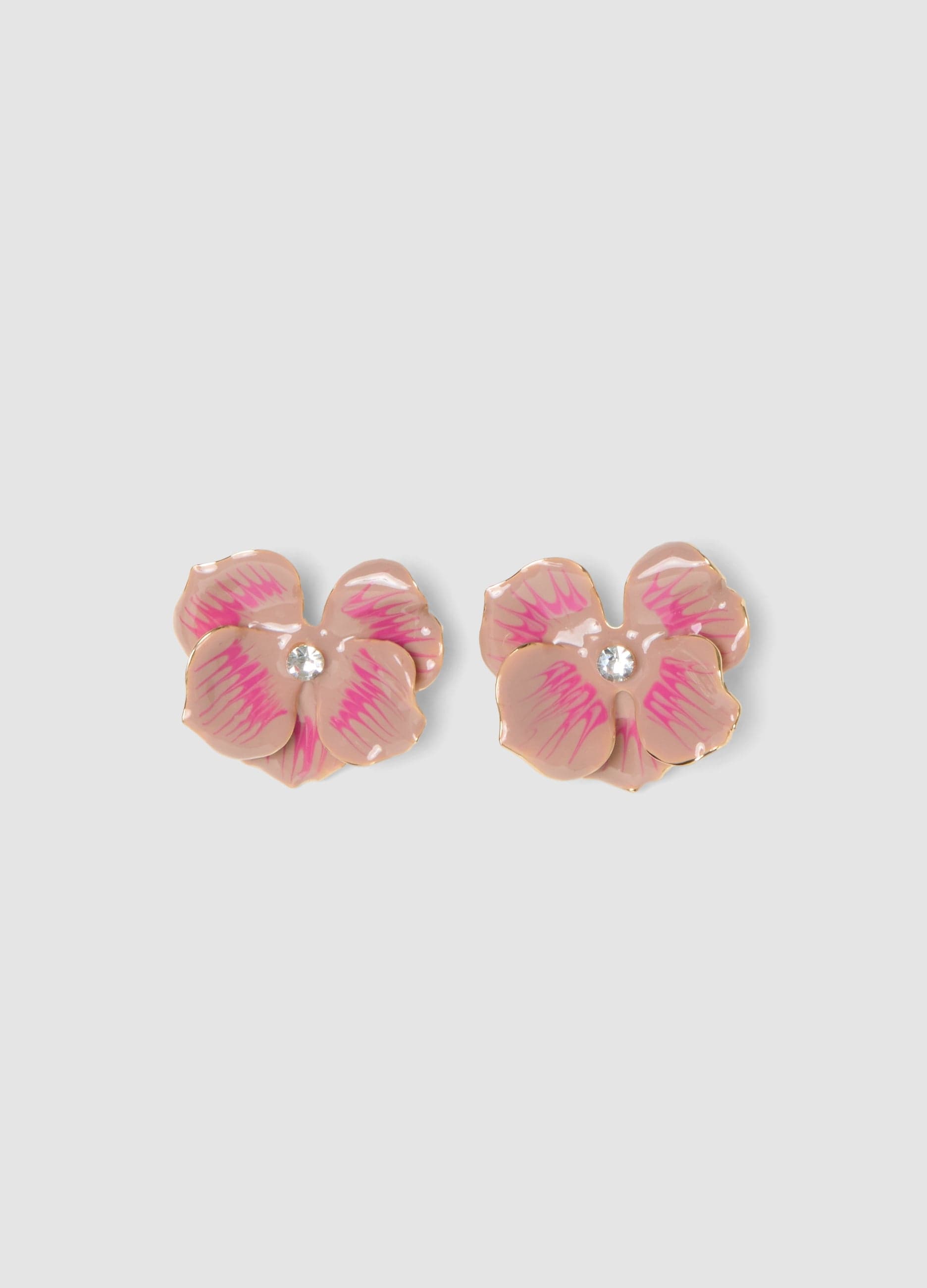 OVS, Orecchini Rosa A Forma Di Fiore Con Dettagli Luminosi, Donna, Rosa, Taglia: ONE SIZE