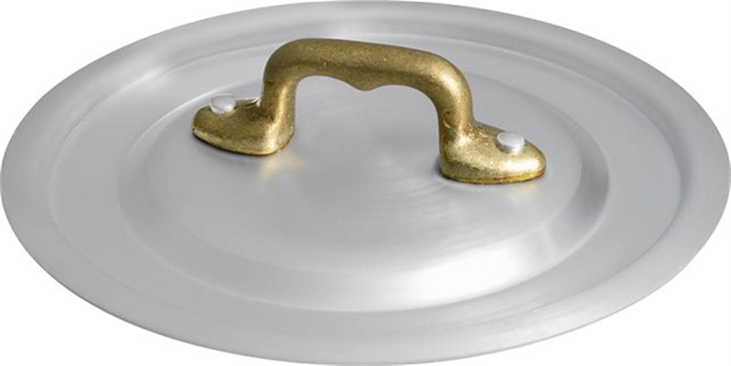 Coperchio 1932 in alluminio con ponticello in ottone, diam. 14cm